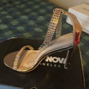 Fashion Nova Metallic Rhinestone Sandals